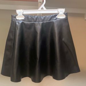 Girl’s Black Faux Leather Skirt